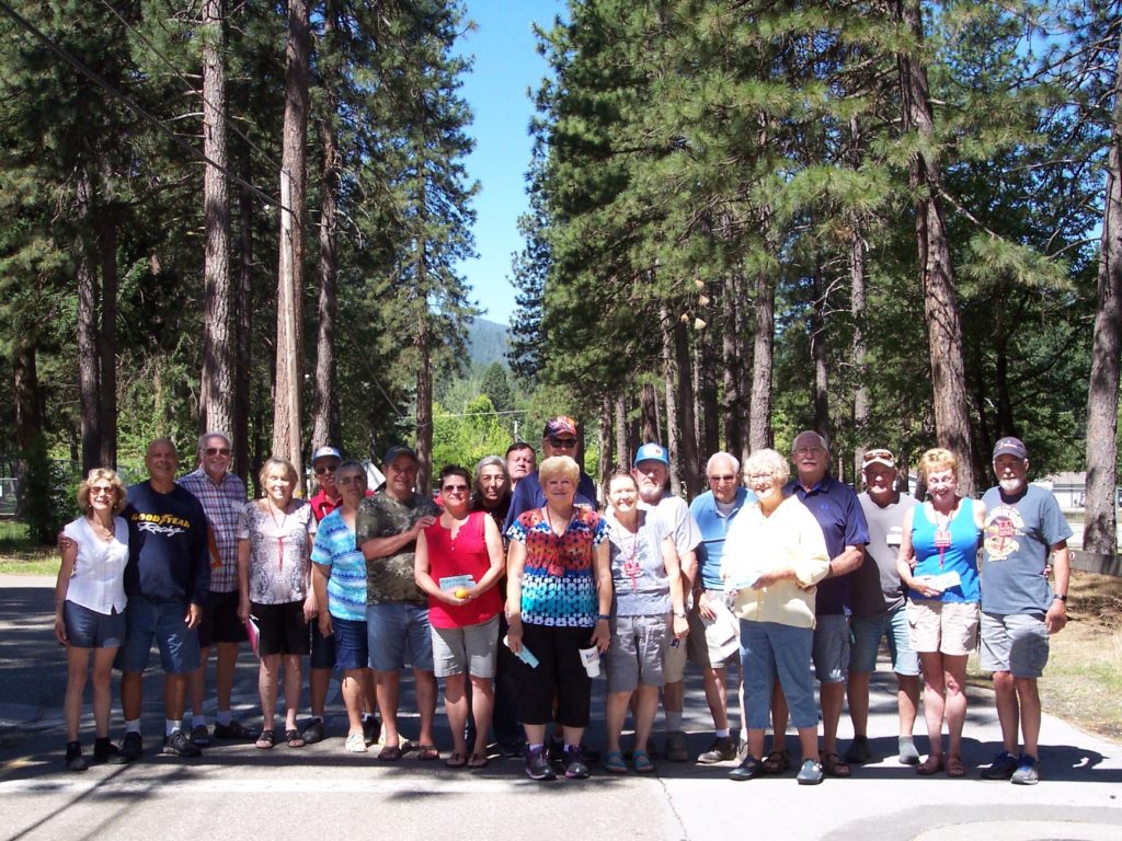 Group picture taken at Pioneer RV Park in Quincy CA - June 2019